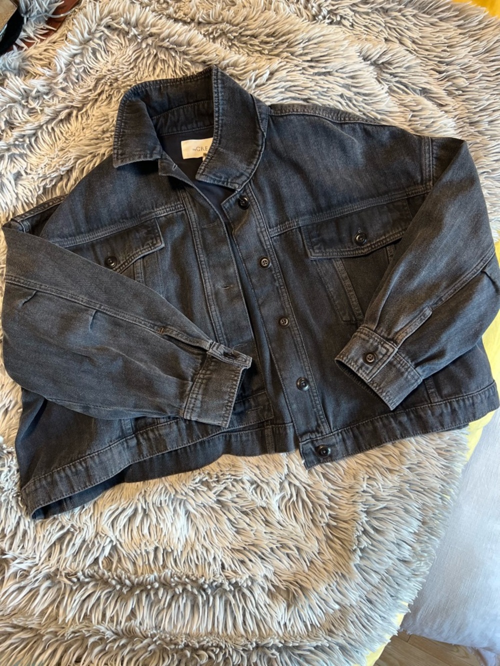 Designer Cropped Denim Jacket with Slouchy Fit